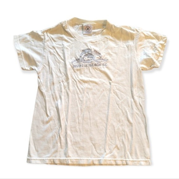 Delta Vintage Myrtle Beach Dolphin Embroidered T-Shirt Size Youth Medium 10-12 - Picture 2 of 4